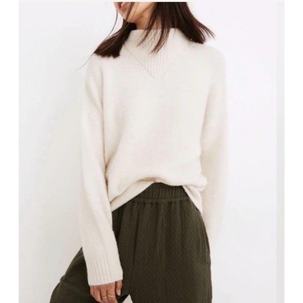Madewell Women's Dillon Mockneck Pullover Sweater Sz XXS Cream